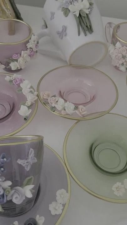 Laydahobi Premium Floral Turkish Coffee Cup Set - 2 Piece - TryAladdin