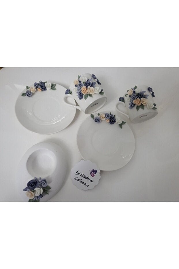 Laydahobi Premium Floral Turkish Coffee Cup Set - 2 Piece - TryAladdin