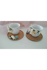 Laydahobi Premium Floral Turkish Coffee Cup Set - 2 Piece - TryAladdin