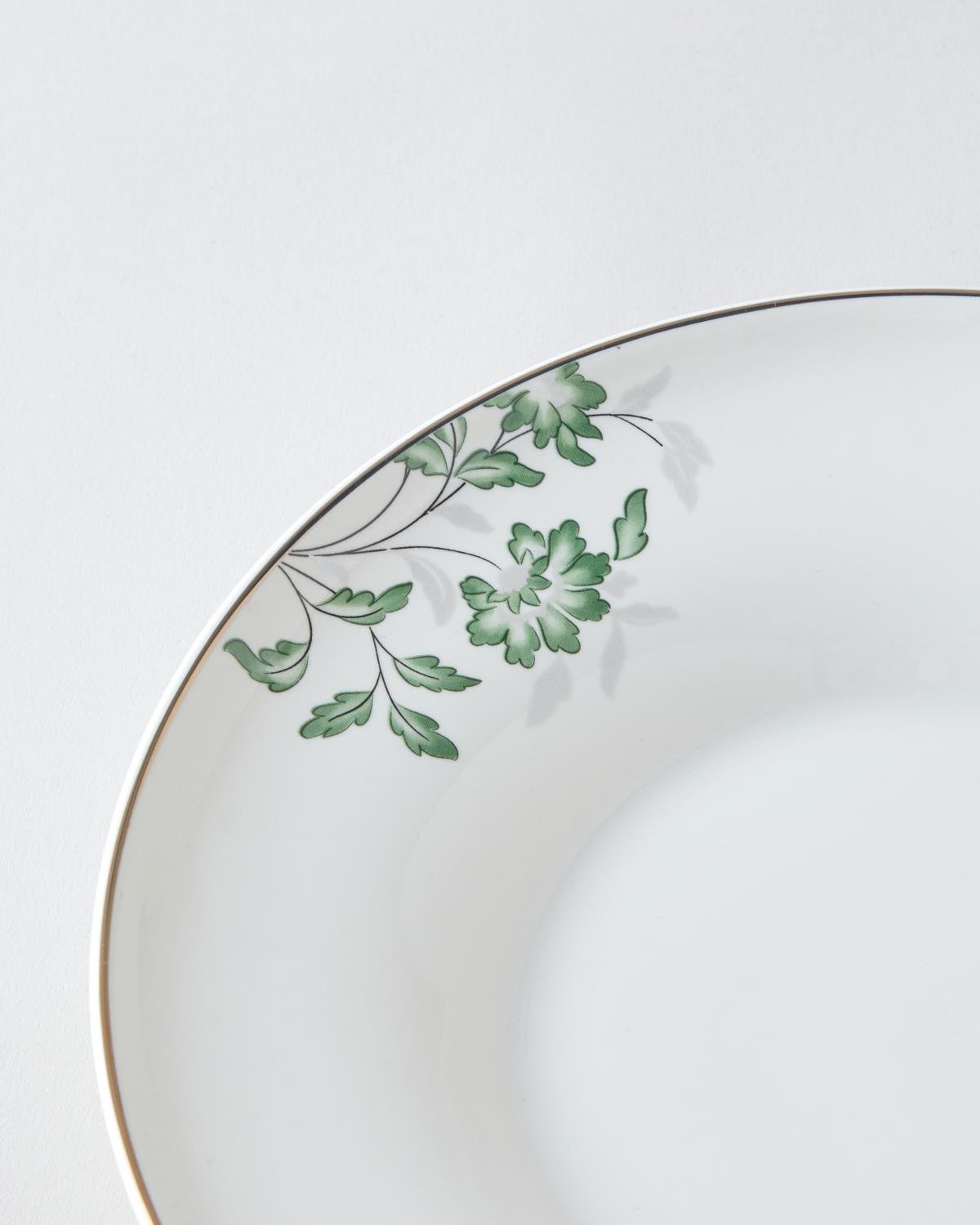 Premium Bone Porcelain 24 Piece Dinnerware Set 6 Person Green
