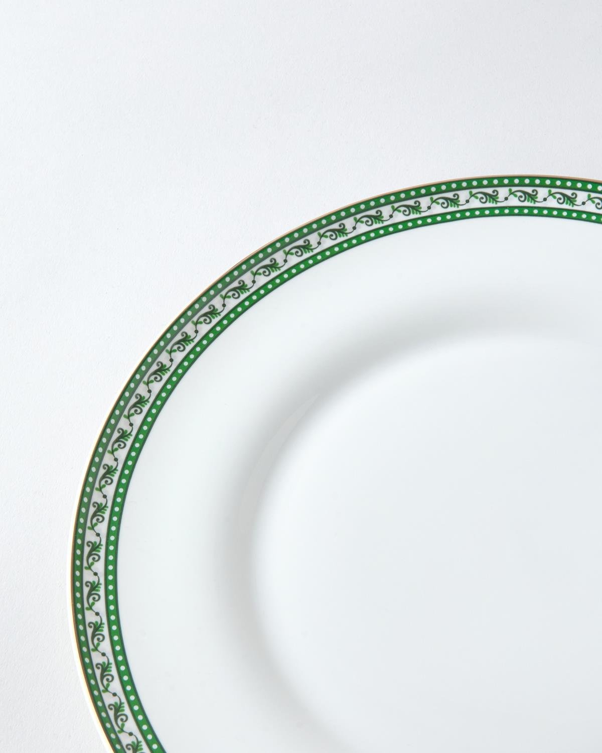 Premium Bone Porcelain 24 Piece Dinnerware Set 6 Person Green