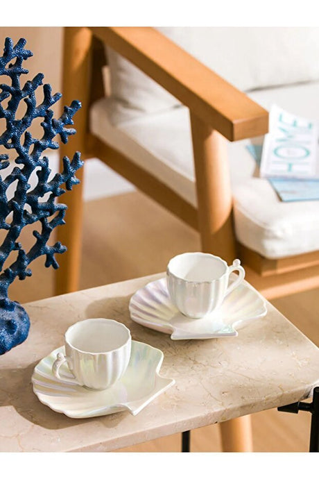 Lc Waikiki Premium Oyster Porcelain Turkish Coffee Cup Set - 2 Person - TryAladdin