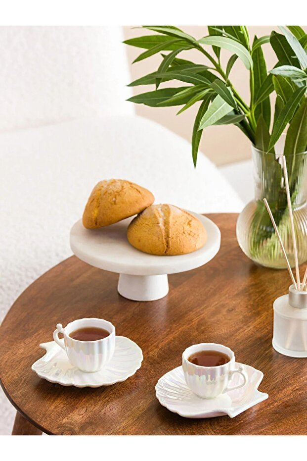 LCW Home Premium Oyster Porcelain Turkish Coffee Cup Set - 2 x 90ml - TryAladdin