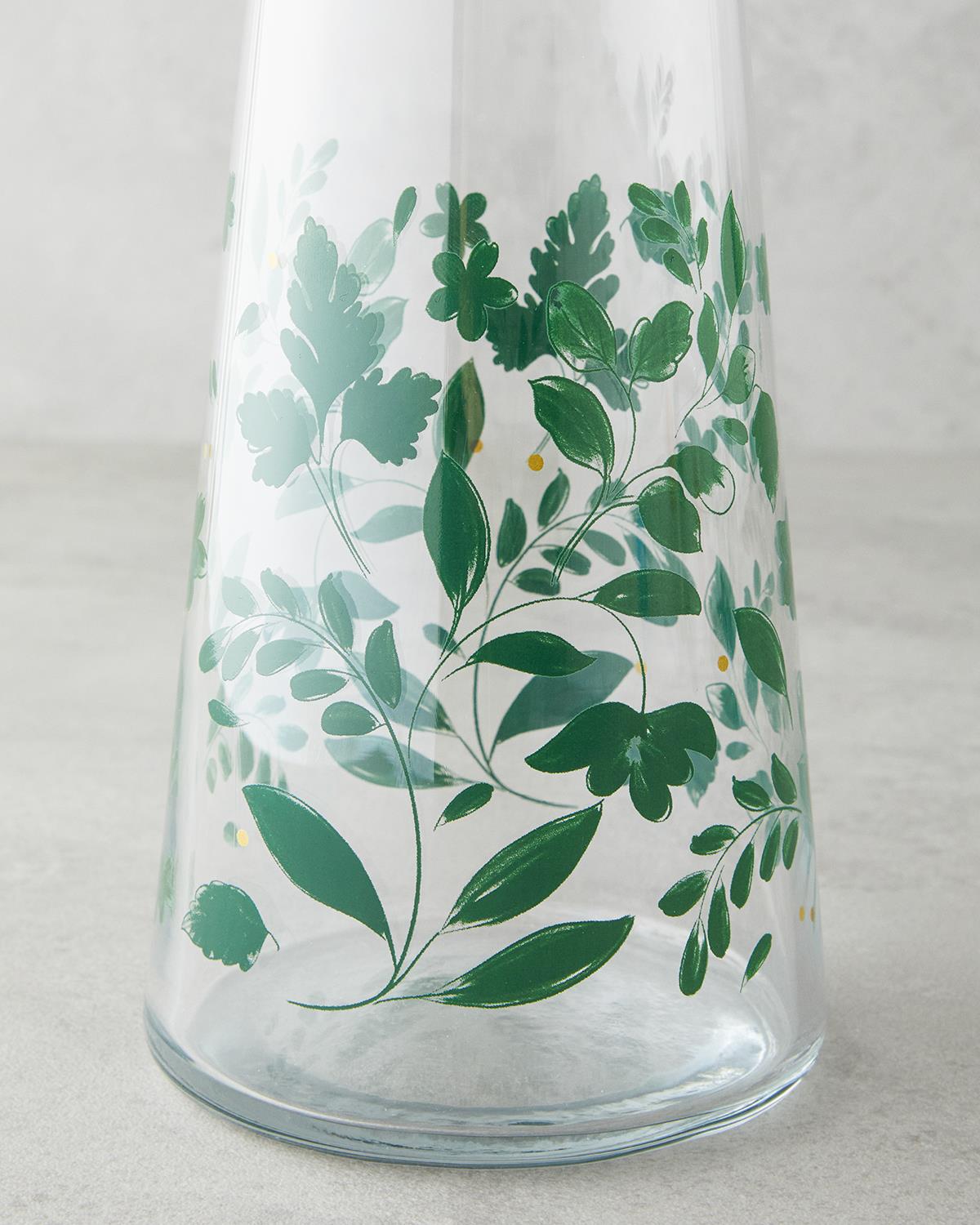 Professional Grade Leafscape Glassware Collection 3 Piece Water Set Green