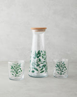 Professional Grade Leafscape Glassware Collection 3 Piece Water Set Green