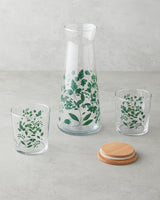 Professional Grade Leafscape Glassware Collection 3 Piece Water Set Green