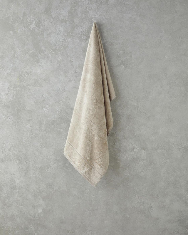 Premium-Bamboo-Leaf-Pattern-Bath-Towel-Light-Beige