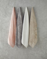 Premium Bamboo Leaf Pattern Bath Towel Light Beige