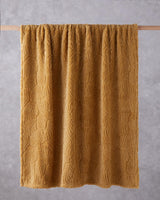 Premium-Jacquard-Wellsoft-Throw-Blanket-Leafy-Garden-Mustard