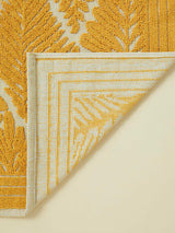 Professional Leafy Cotton Boucle Kilim   Mustard Cream 120x180cm