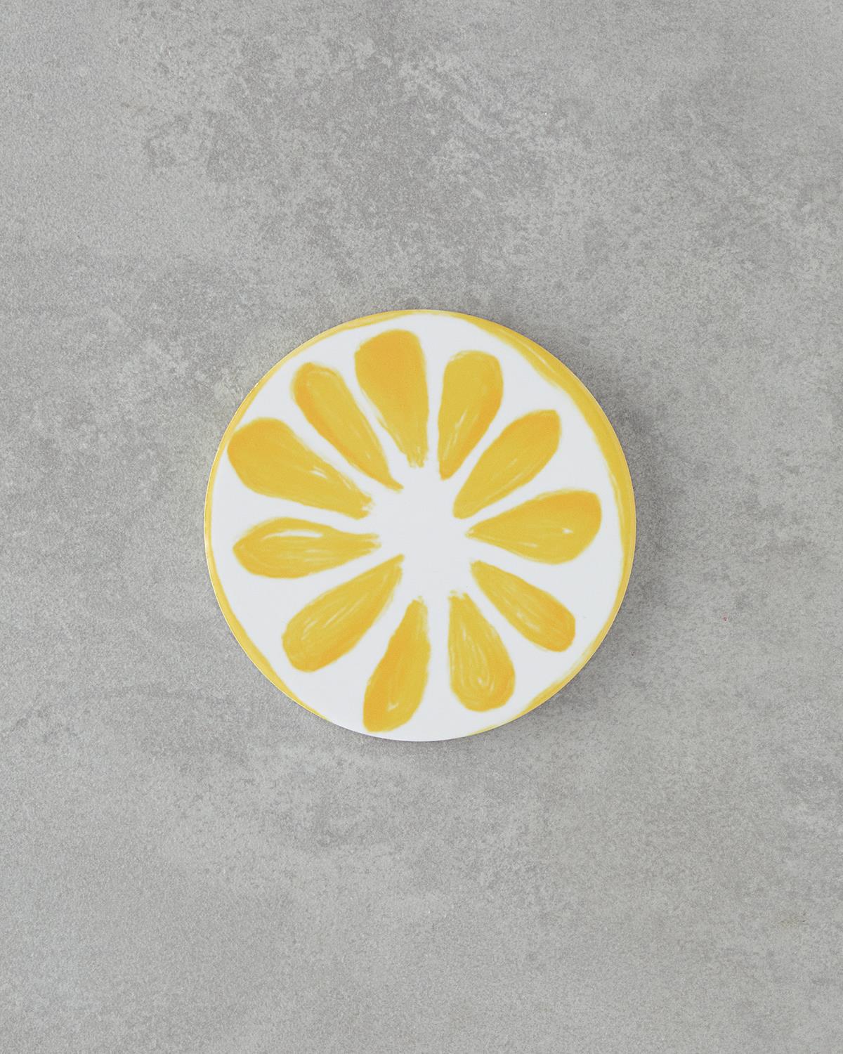 Professional Ceramic Lemon Drink Coaster 11cm