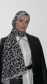 Leopard Print Shawl - Lightweight & Four - Season Baby Blue - TryAladdin