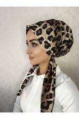 Leopard Print Tie - Back Headscarf - Soft & Stylish - TryAladdin