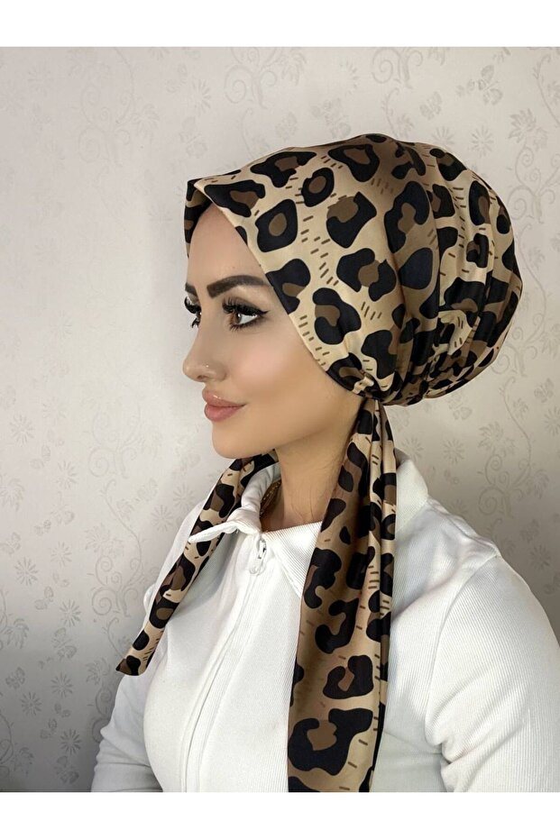 Leopard Print Tie - Back Headscarf - Soft & Stylish - TryAladdin