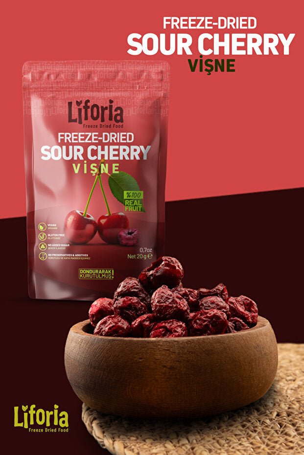 Liforia Premium Whole Freeze - Dried Tart Cherries - 20g - TryAladdin