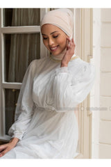 Lightweight Crepe Chiffon Shawl - Cream - TryAladdin