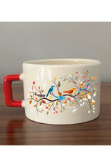 Lili Hediyelik Premium Ceramic Bird Print Coffee Mug - 350ml - TryAladdin