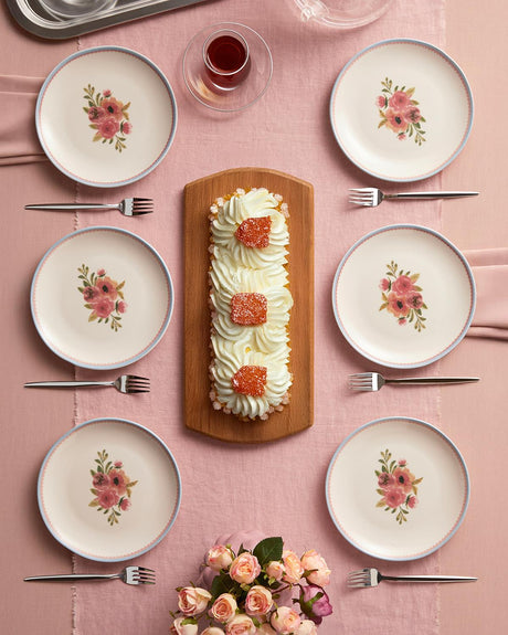 Professional-Grade Porcelain Dessert Plate Set-6 Piece-19cm-Assorted Colors