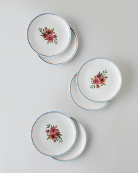 Professional-Grade Porcelain Dessert Plate Set-6 Piece-19cm-Assorted Colors