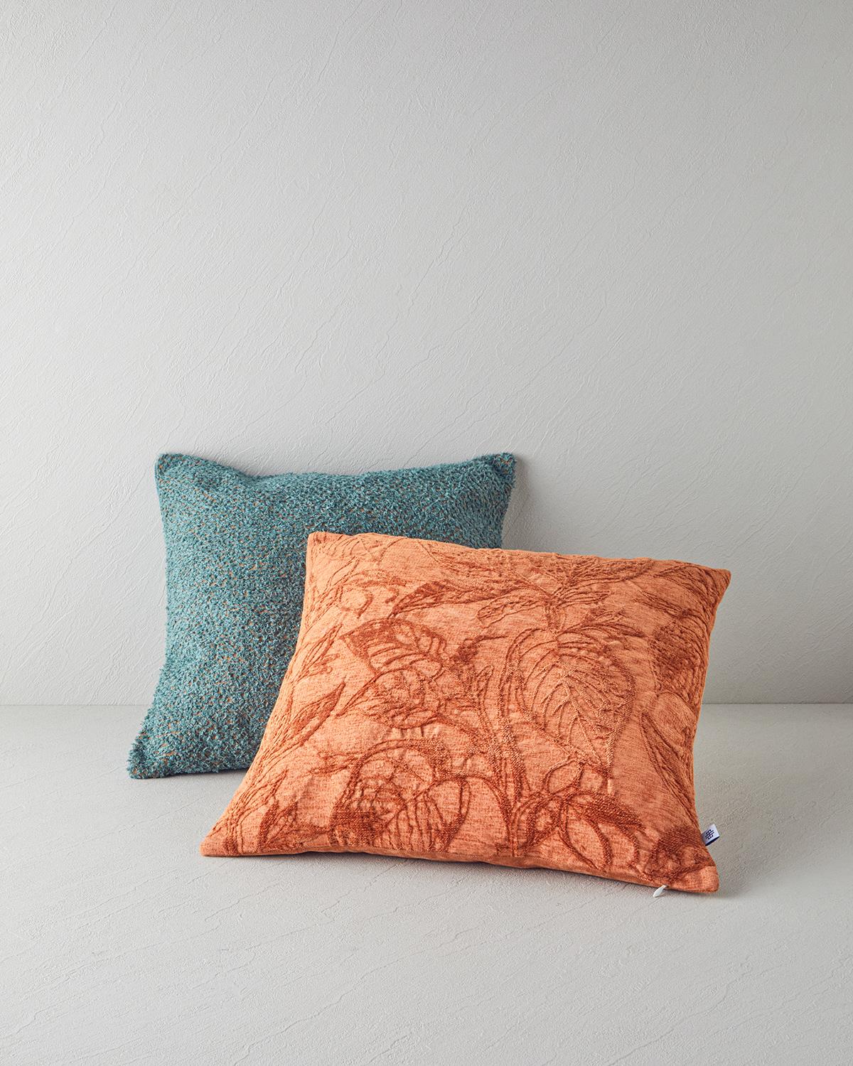 Premium Lilyy Pattern Decorative Cushion Cover 45x45cm Terracotta