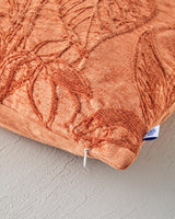 Premium Lilyy Pattern Decorative Cushion Cover 45x45cm Terracotta