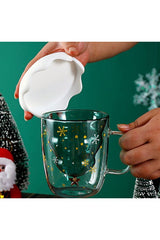 Linan Ware Premium Double - Walled Insulated Glass Mug with Lid - 250ml - TryAladdin