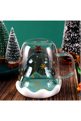 Linan Ware Premium Double - Walled Insulated Glass Mug with Lid - 250ml - TryAladdin