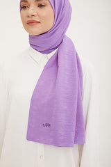 Line Pattern Cotton - Textured Jazz Shawl - Purple - TryAladdin