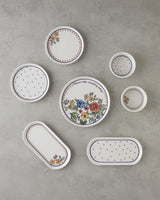 Elegant Multi Color Ceramic Breakfast Dinnerware Set 14 Piece 6 Person