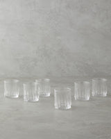 Elegant Transparent Turkish Coffee Serving Glass Set 6 Piece