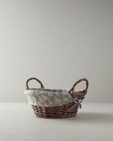 Premium Artisan Wicker Bread Basket Grey Linear Design