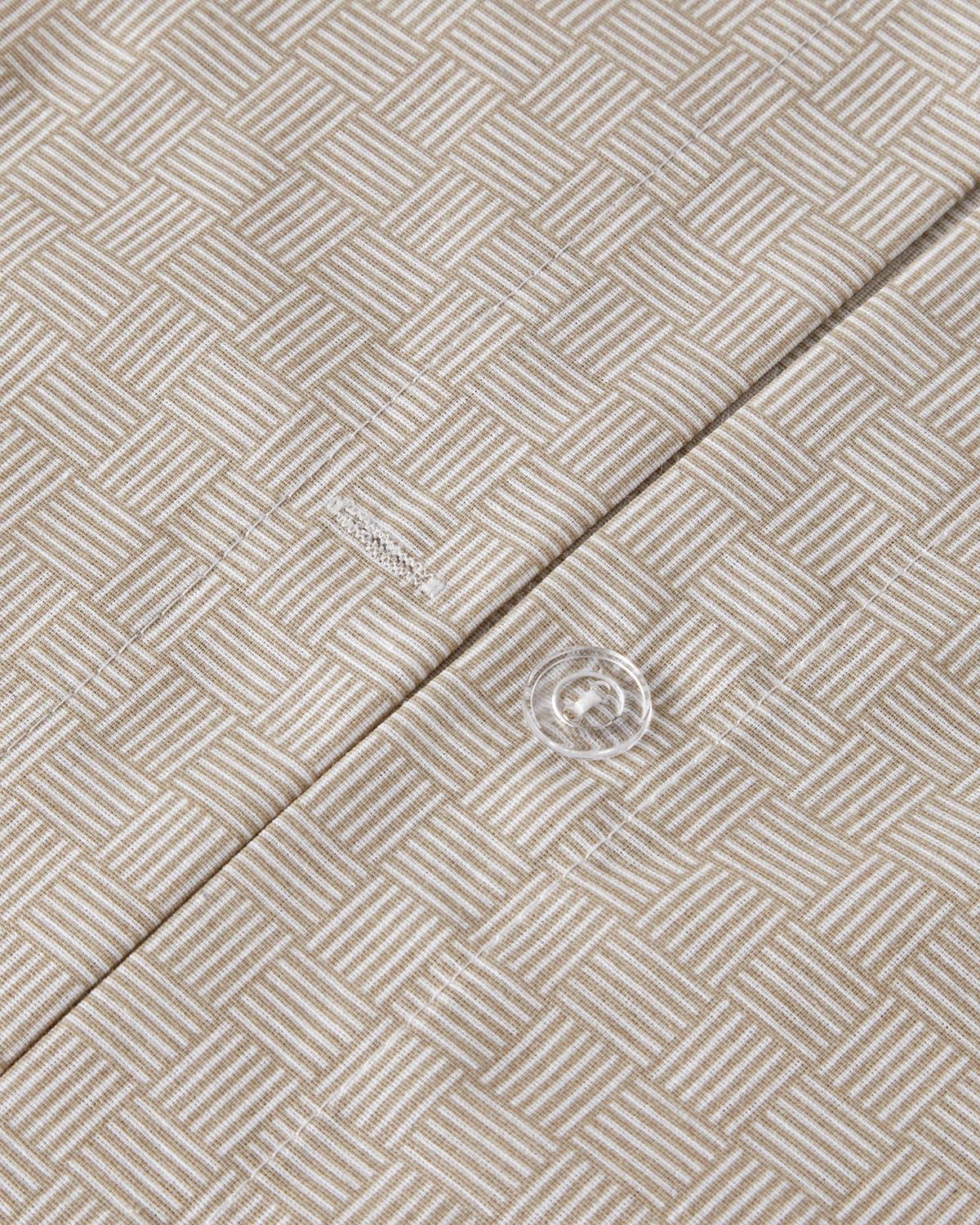 Professionelle, bügelleichte Bettwäschegarnitur für Doppelbett – Bettbezug und Spannbettlaken, Beige