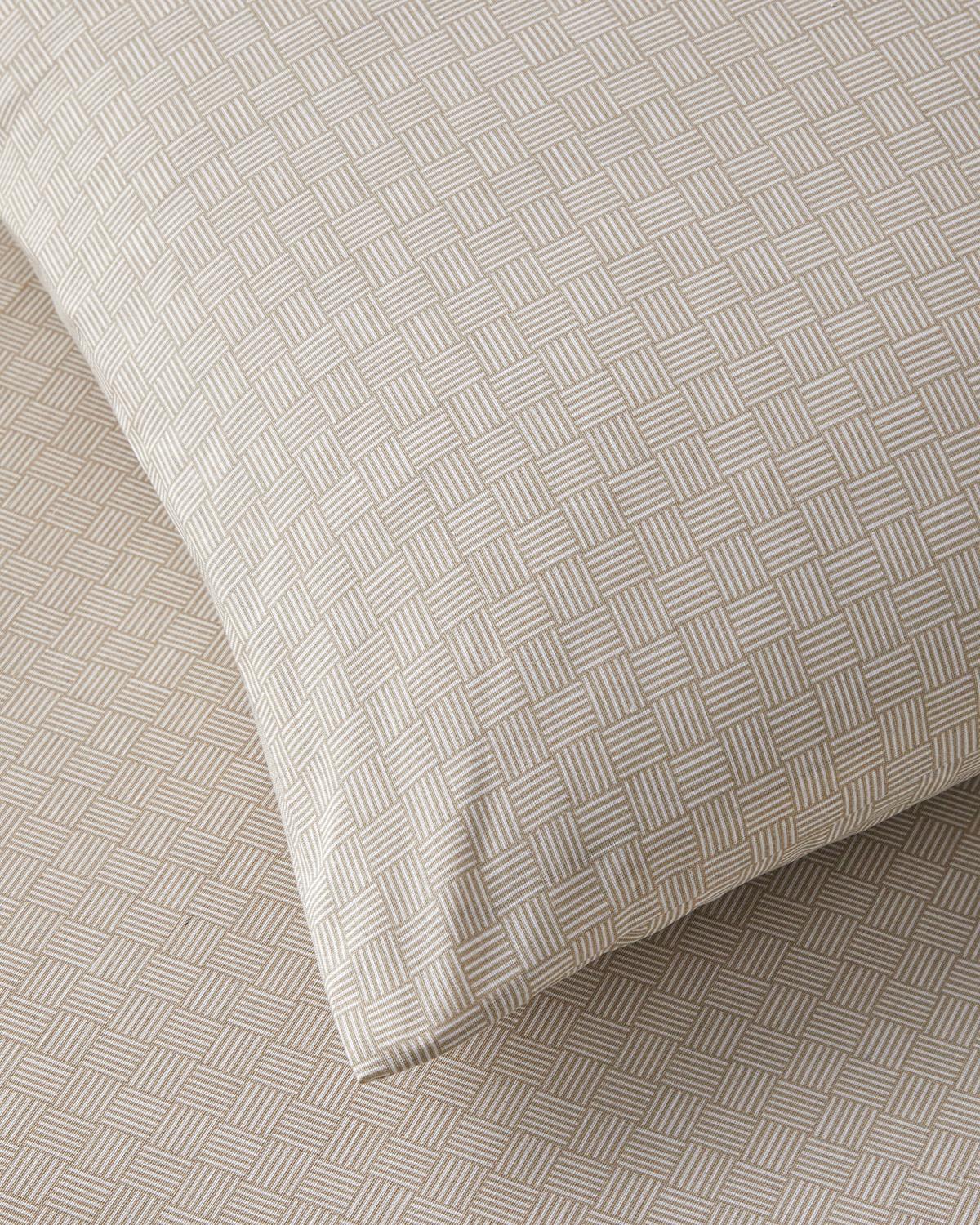 Professionelle, bügelleichte Bettwäschegarnitur für Doppelbett – Bettbezug und Spannbettlaken, Beige