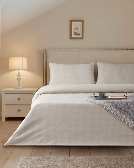 Professional-Easy-Iron-Double-Duvet-Cover-Fitted-Sheet-Set-Beige