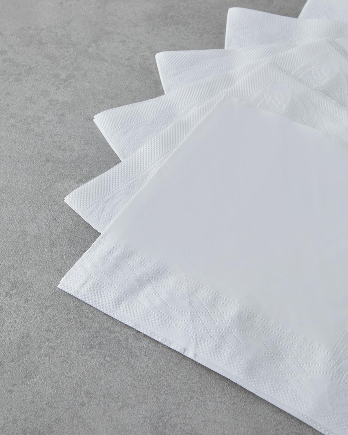 Professional White Disposable Paper Napkins 33x33 cm 20 Count