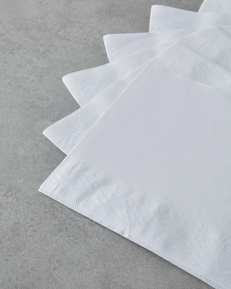 Professional White Disposable Paper Napkins 33x33 cm 20 Count