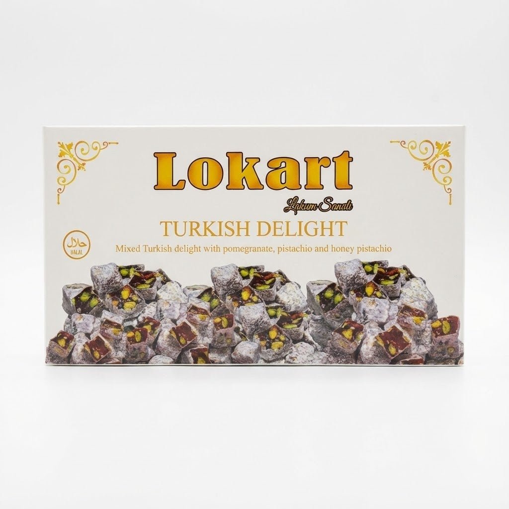 Lokart Gourmet Double Roasted Antep Pistachio Assorted Turkish Delight -  400g - TryAladdin