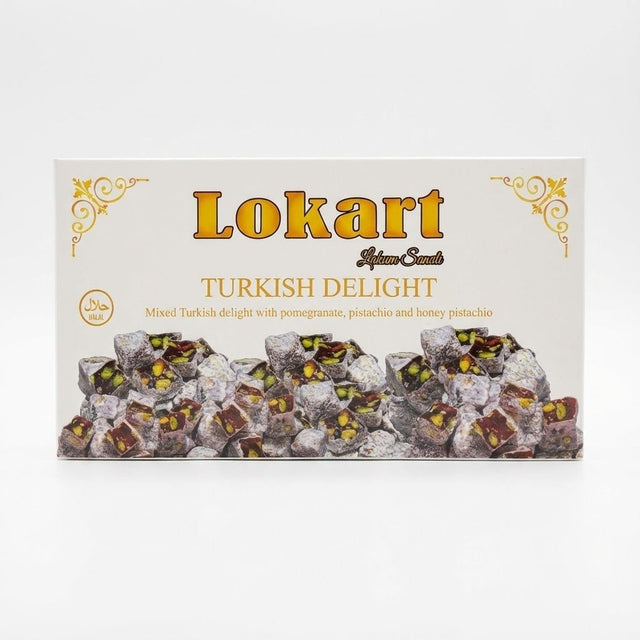 Lokart Gourmet Double Roasted Antep Pistachio Assorted Turkish Delight - 400g - TryAladdin