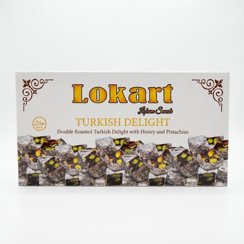 Lokart 专业双重烘焙安特普开心果与蜂蜜土耳其软糖 Lokum - 400克
