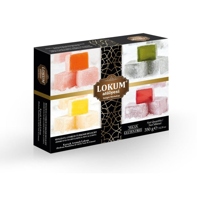 Lokum Atolyesi | Mixed Flavored Turkish Delight (Bodrum Tangerine & Rose & Mint)