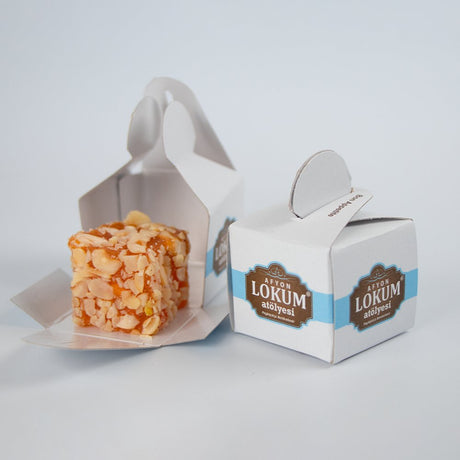 Lokum Atolyesi | Orange Flavored Turkish Delight Covered with Hazelnuts (In 10 Single Boxes)