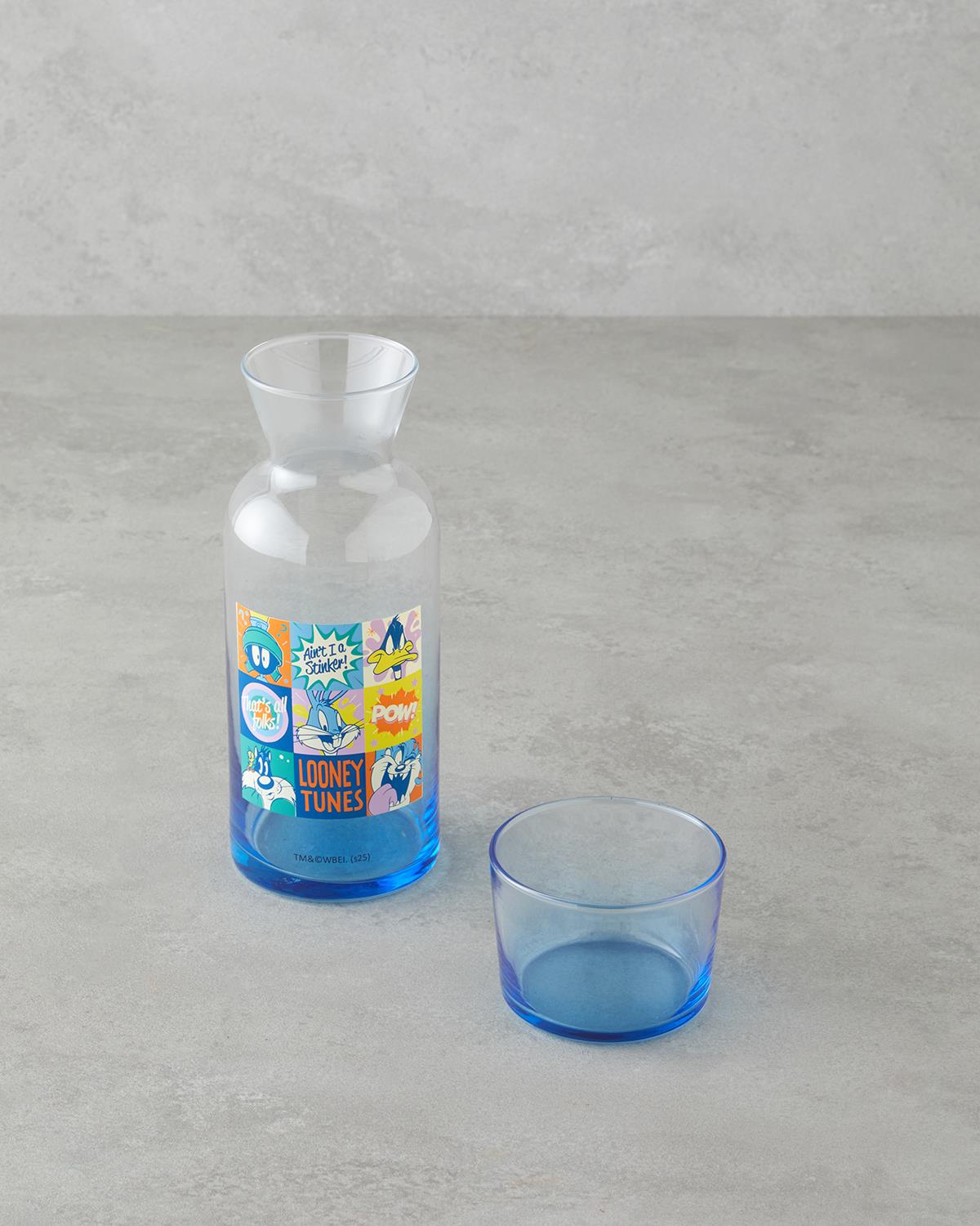 Licensed Looney Tunes Bedside Carafe Set Premium Glass Drinkware