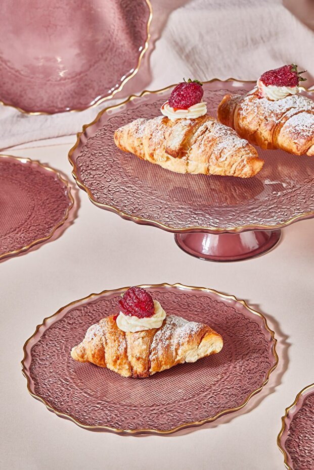 Lora Bianca Professional Goblen 7 Piece Cake Dessert Serving Plate Set - TryAladdin