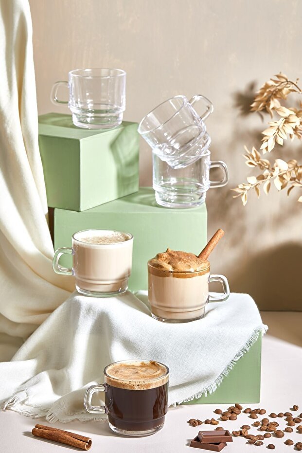 Lora Bianca Professional Turkish Tea Coffee Beverage Glass Set - 6 Piece - TryAladdin