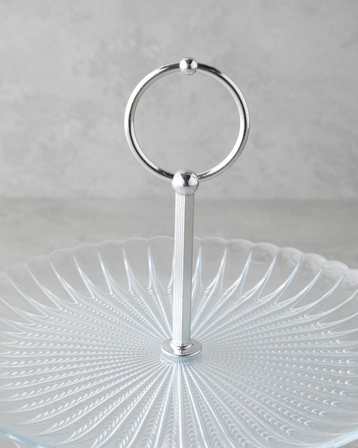 Elegant Clear Glass Two Tier Serving Platter