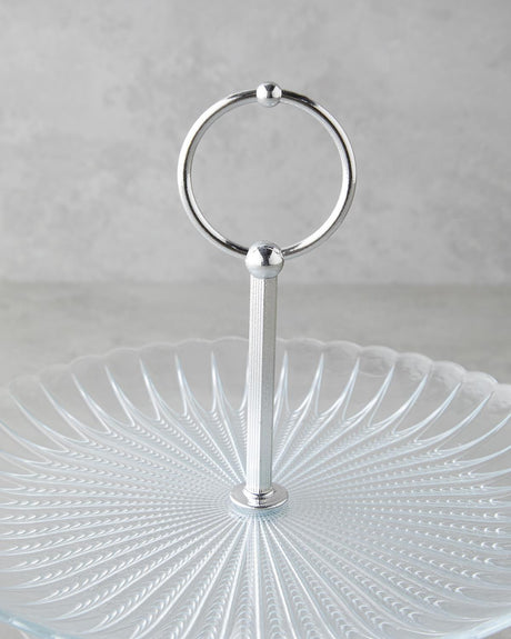 Elegant Clear Glass Two Tier Serving Platter
