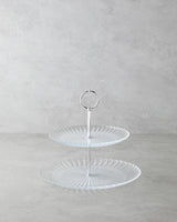 Elegant Clear Glass Two Tier Serving Platter