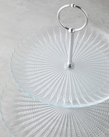 Elegant Clear Glass Two Tier Serving Platter