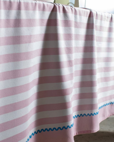Louve Polycotton Tablecloth - Blush White Easy Care Dining Linen - TryAladdin