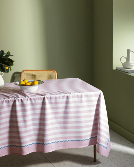 Louve Polycotton Tablecloth - Blush White Easy Care Dining Linen - TryAladdin